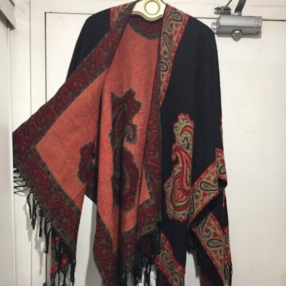 PASHMINA CASHMERE TASSEL TRIM SHAWLS ONE SIZE - Picture 7 of 10